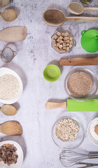 baking ingredients for baking. Kitchen tools. Utensil. Background cooking. Cooking. Photo. Woman tools. 