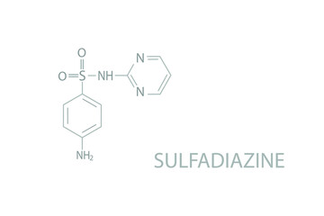 Fototapeta premium Sulfadiazine molecular skeletal chemical formula. 