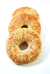 Thin Everything Bagels Isolated Over a White