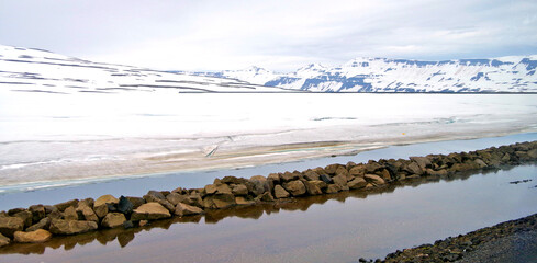 Breathtaking and beautiful and impressive landscape scenery nature in Iceland, popular travel...