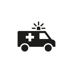 Ambulance icon on white background.