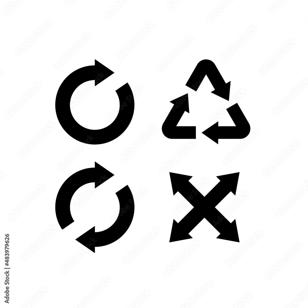 Canvas Prints set of vector arrows. recycle and repeat signs