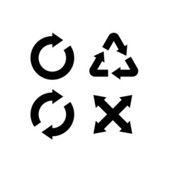  Set of Vector Arrows. Recycle and repeat signs 