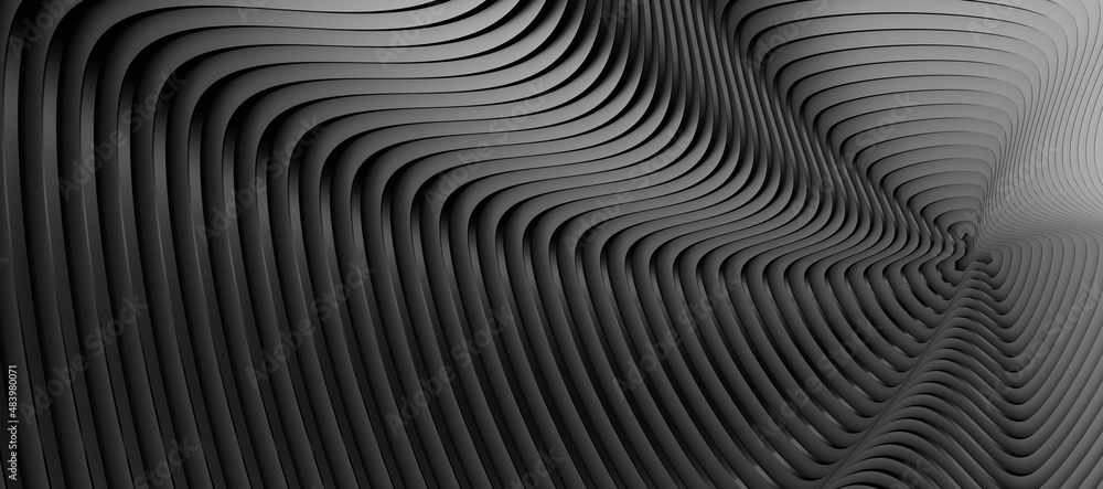 Poster Radial lines with rotating distortion. Abstract spiral, vortex shape, element.