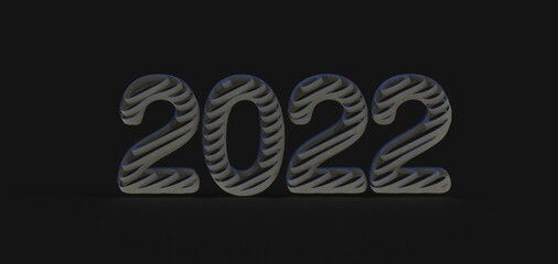 Typography design of 2022 with 3d style