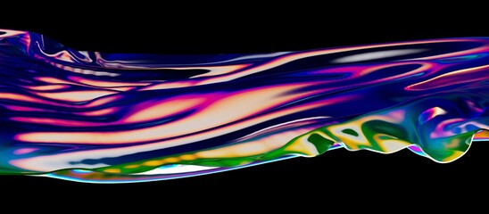 3d fluid shapes with holographic effect