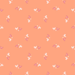 Seamless pattern of chicken family. Domestic animals on colorful background. Vector illustration for textile.