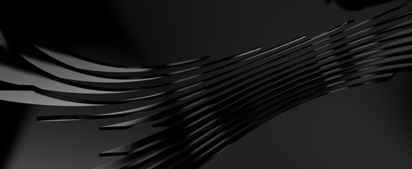 Abstract black wave paper cut design. Background for banners, posters, flyers, book covers