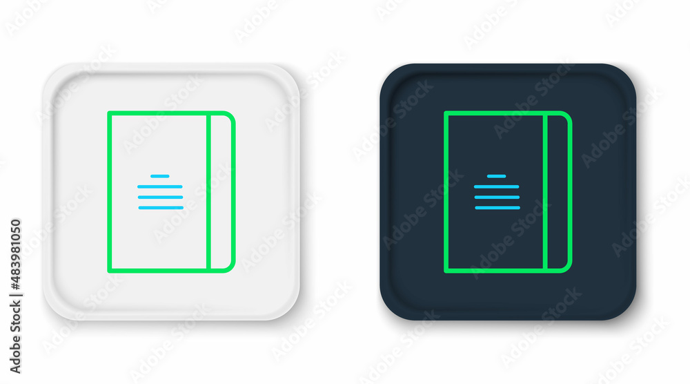 Poster line notebook icon isolated on white background. spiral notepad icon. school notebook. writing pad. 