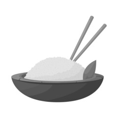 Vector illustration of rice and food logo. Collection of rice and bowl stock vector illustration.