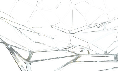 Neural network 3D illustration. Big data and cybersecurity