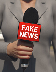 Fake news reporter concept, 3D render