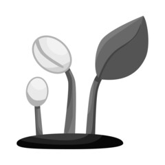 Vector illustration of sprout and coffee symbol. Set of sprout and vegetable stock vector illustration.