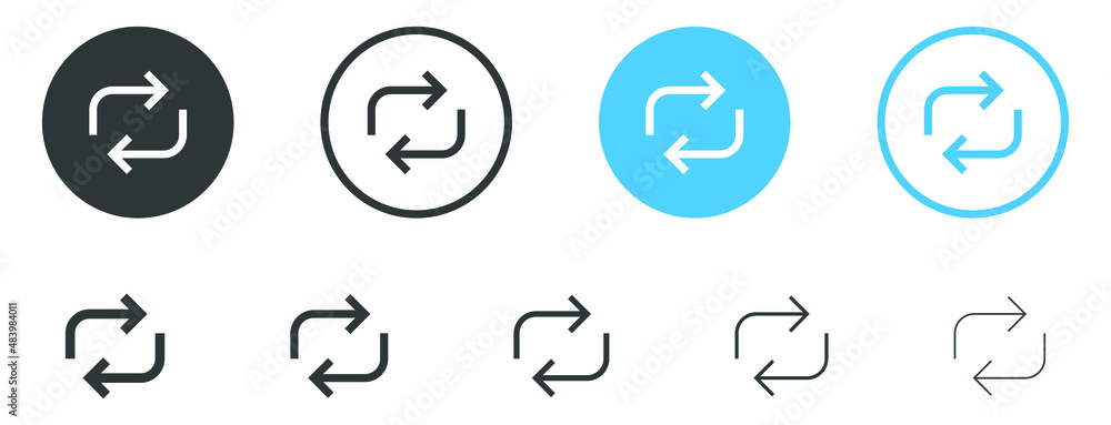 Poster Refresh icon, sync repeat and reload arrow symbol convert button	
