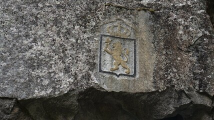 Ancient stone wall with crest