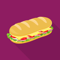Vector illustration of bun and burger logo. Web element of bun and lettuce vector icon for stock.