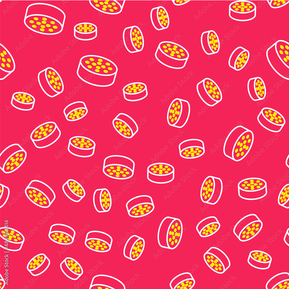 Poster line water sensor icon isolated seamless pattern on red background. vector