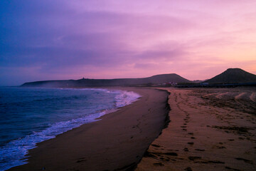 Fototapeta premium Sunrise on beach at Todos Santos, Mexico