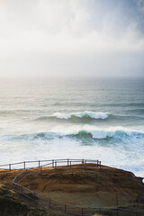 Ocean waves in coastal Oregon during severe weather