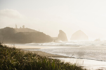 Ocean waves in coastal Oregon during severe weather