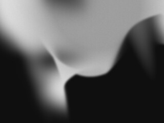 Abstract blurred black and white liquid wavy shapes futuristic background for business. Glowing retro waves grainy backdrop.