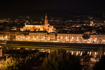 Obraz premium Florence by night, an enchanted atmosphere