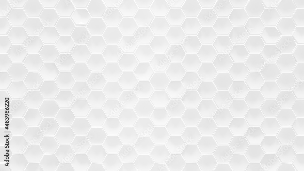 Poster white geometric hexagonal abstract background 3d render