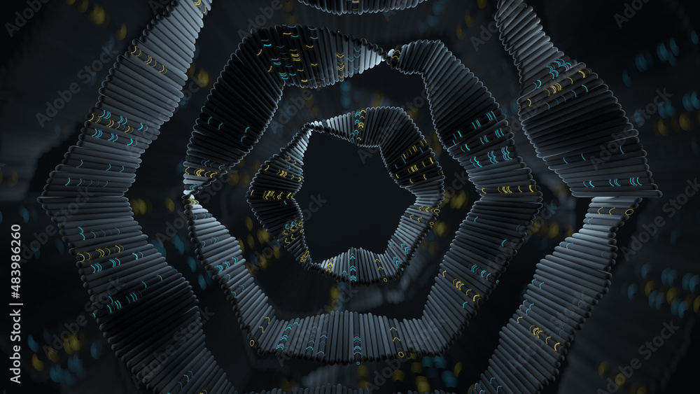 Poster big data or ai technology visualization 3d render