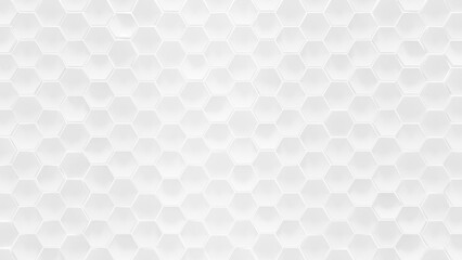 White geometric hexagonal abstract background 3D render
