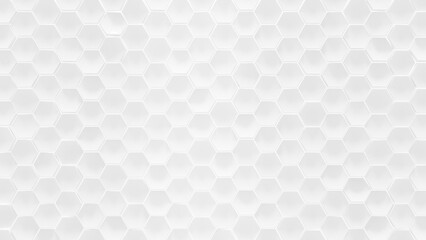 White geometric hexagonal abstract background 3D render