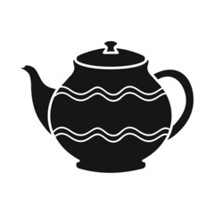 Isolated object of teapot and clean symbol. Graphic of teapot and ceramic stock vector illustration.