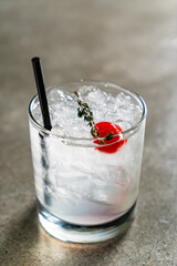 tasty alcoholic old fashioned cocktail in the bar