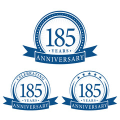 185 years anniversary logo collections. Set of 185th Anniversary logotype template. Vector and illustration. 