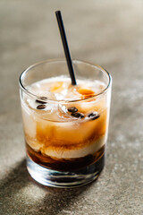 tasty alcoholic old fashioned cocktail in the bar