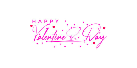 Happy Valentines Day. Vector illustration isolated on white background. Hand-drawn text lettering for Valentine's Day greeting card. Calligraphic design for print cards, banners, posters,gift box,logo