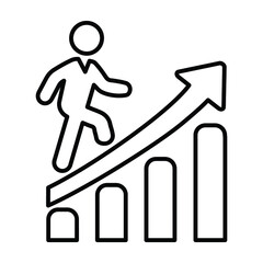 Analysis, growth line icon. Outline vector.