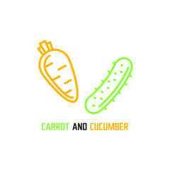 Fototapeta premium carrot and cucumber fruit vector