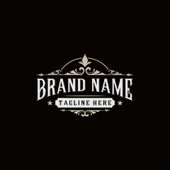 luxury ornament logo in vintage style.