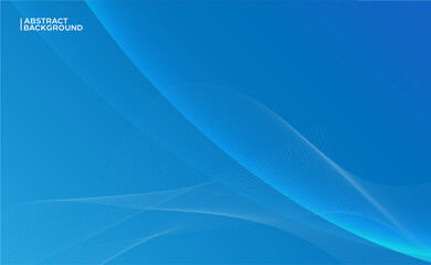 Blue abstract background with wave and lines. Blue gradient background.