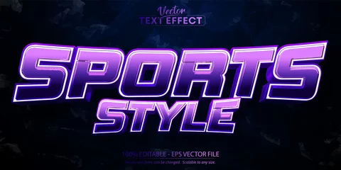 Deurstickers Sport text effect, editable sports style text and game text style © Mustafa