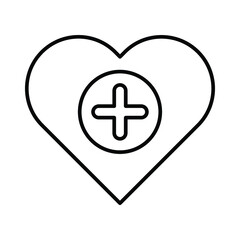 Fototapeta premium Add, favorite, to, heart outline icon. Line art sketch.