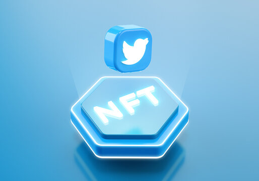 Valencia, Spain - January, 2022: Twitter app is adopting NFT integration as a profile picture and blockchain technology mass adoption. Social media giants supporting NFT creators to share their work
