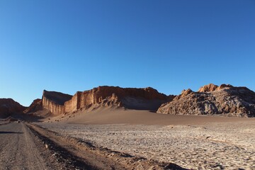 The Amphitheater rock formation at Moon Valley (Valle de la Luna), Atacama Desert, Chile.