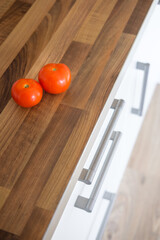 Tomatoes on kitchen counter