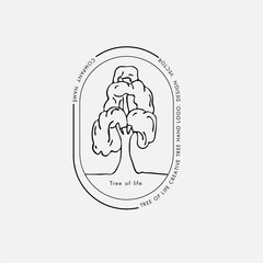  Vintage tree logo design natural and abstract leaf