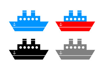  Ship vector icon on white background