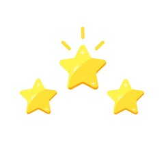 Vector illustration og rating golden stars isolated on white
