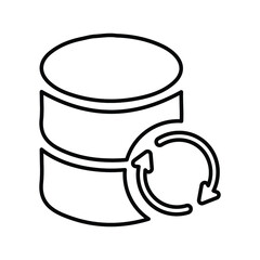 Backup outline icon. Line art sketch.
