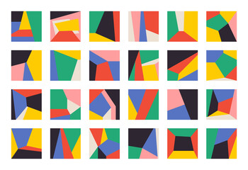 Abstract geometric shapes. Bauhaus geometry bold elements, primitive blocks suprematism style. Modern vector illustration