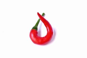 red hot peppers on a white background